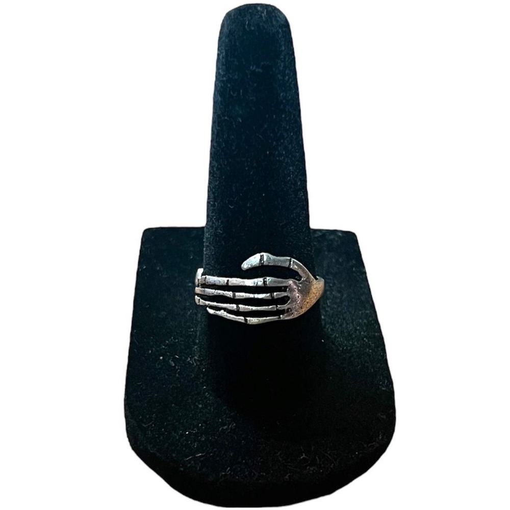 Unisex Skeleton Hand Gothic Ring - New - Adjustable - Stainless Steel